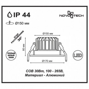 Встраиваемый светильник Novotech Drum 357604 в Александровском - alexsandrovskoe.ok-mebel.com | фото 3