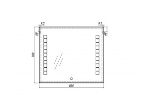 Зеркало Quadro 80 alum с подсветкой Sansa (SQ1017Z) в Александровском - alexsandrovskoe.ok-mebel.com | фото 7